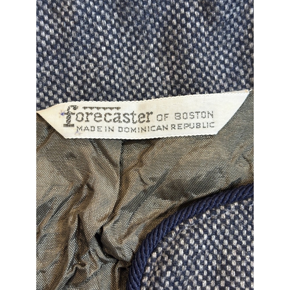 Vintage Forecaster of Boston Wool Tweed Blazer Gray Navy‎ Piping Size 11/12 - Picture 3 of 6